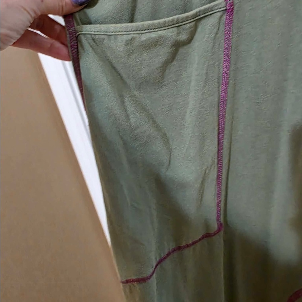 Olive Green natural life  Romper with Contrast Trim - Picture 4 of 11